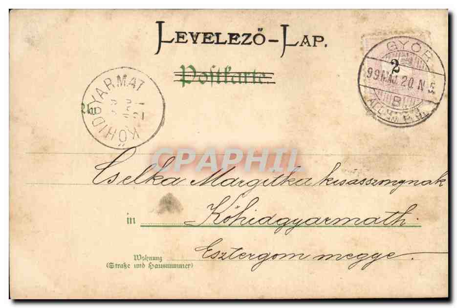 Fantaisie - Femme et Enfant - CPA (carte hongroise Hungary Hongrie) — Verso