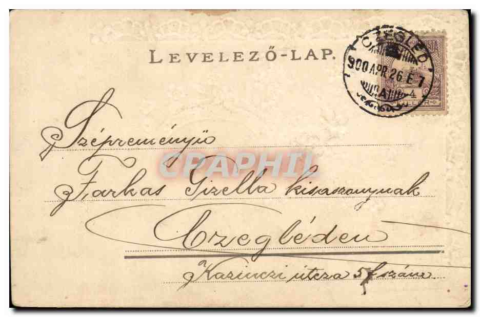 Fleurs - Flower - Sunny Window surrounded with flowers - CPA (carte hongroise Hungary Hongrie) — Verso