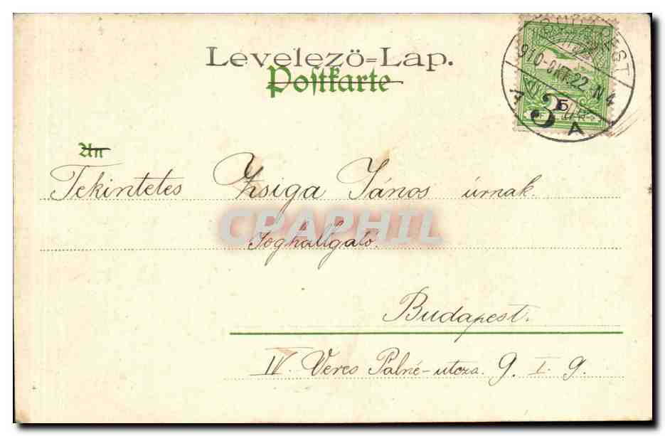 Femme arabe — Morgenländische Frauen Schönheiten — éditeur F. Schäfer, Budapest, n° 146379 — Verso