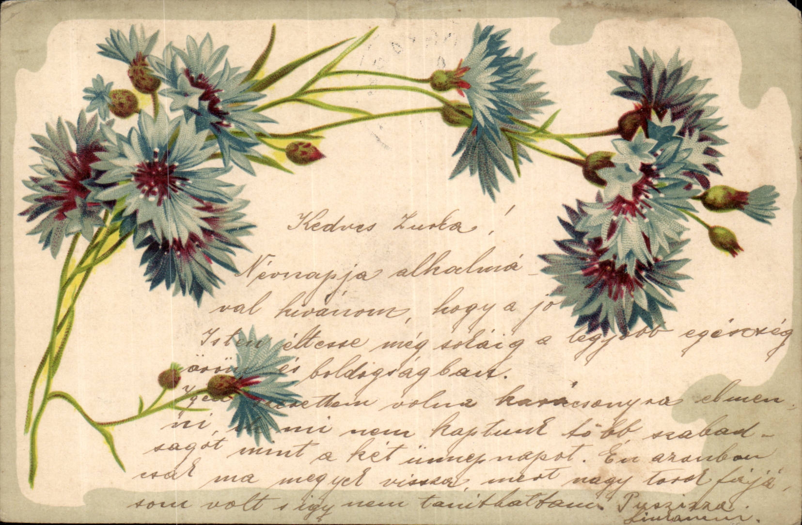 Fleurs - Flowers - CPA (carte hongroise Hungary Hongrie)
