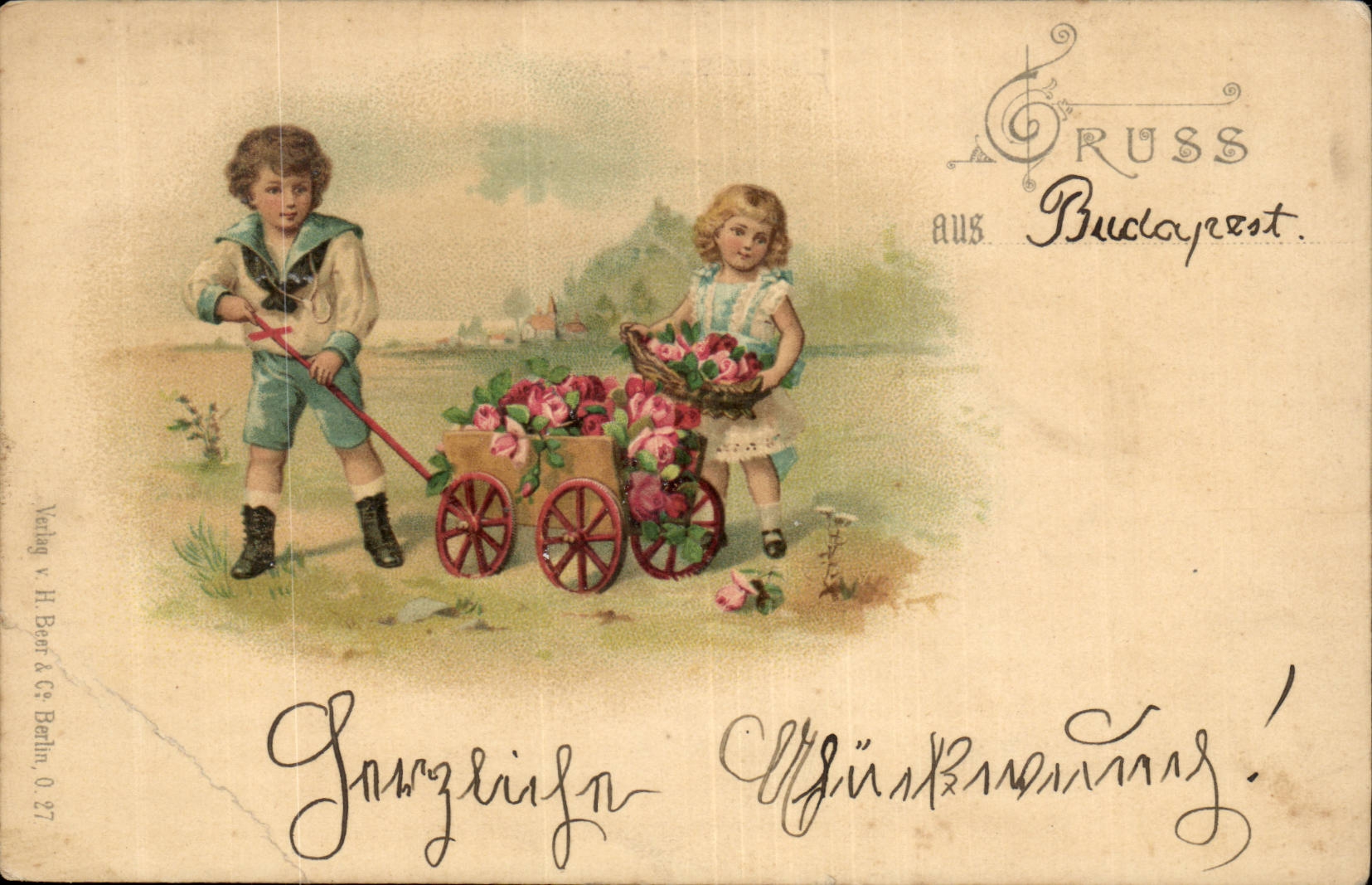 Fantaisie - Enfants - Gruss aus Budapest - CPA (carte hongroise Hungary Hongrie)