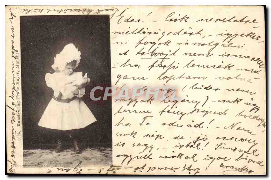 Fantaisie - Enfant - Girl in frilly dress - CPA (carte hongroise Hungary Hongrie)