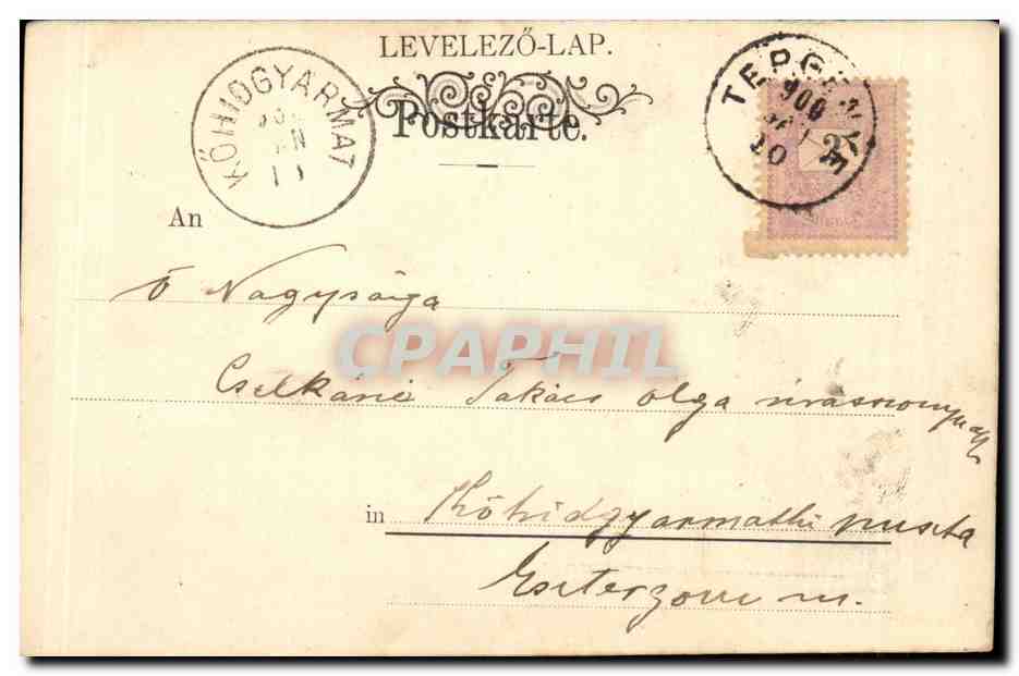Fantaisie - Enfant - Girl in frilly dress - CPA (carte hongroise Hungary Hongrie) — Rückseite