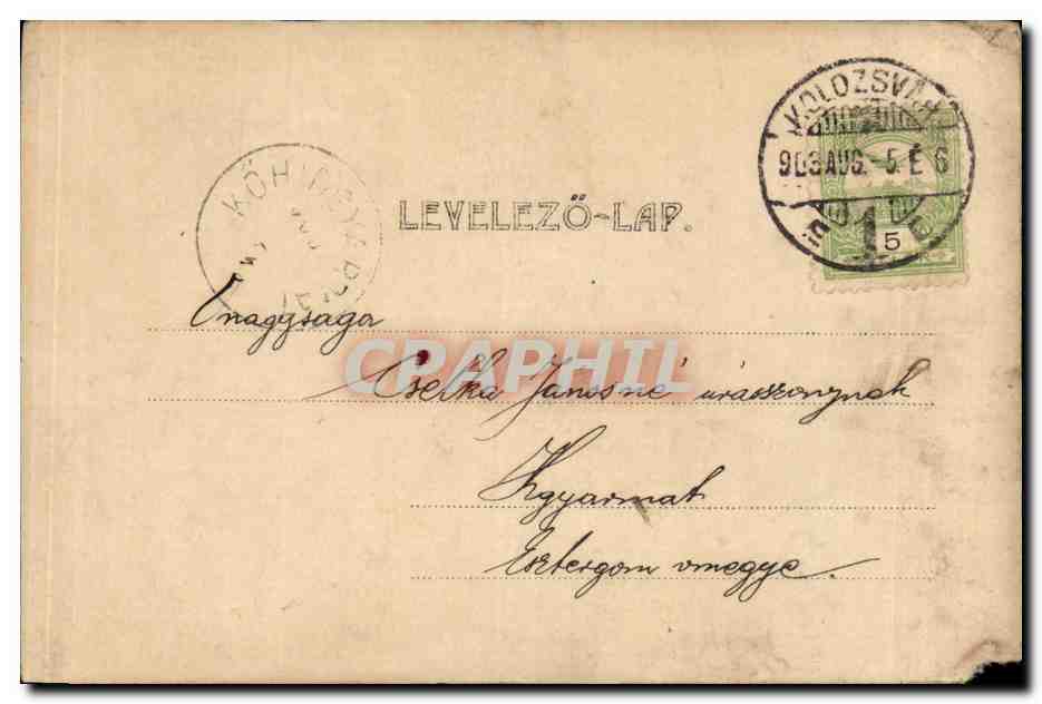 Fantaisie - Femme - Woman under a thin veil - CPA (carte hongroise Hungary Hongrie) — Rückseite