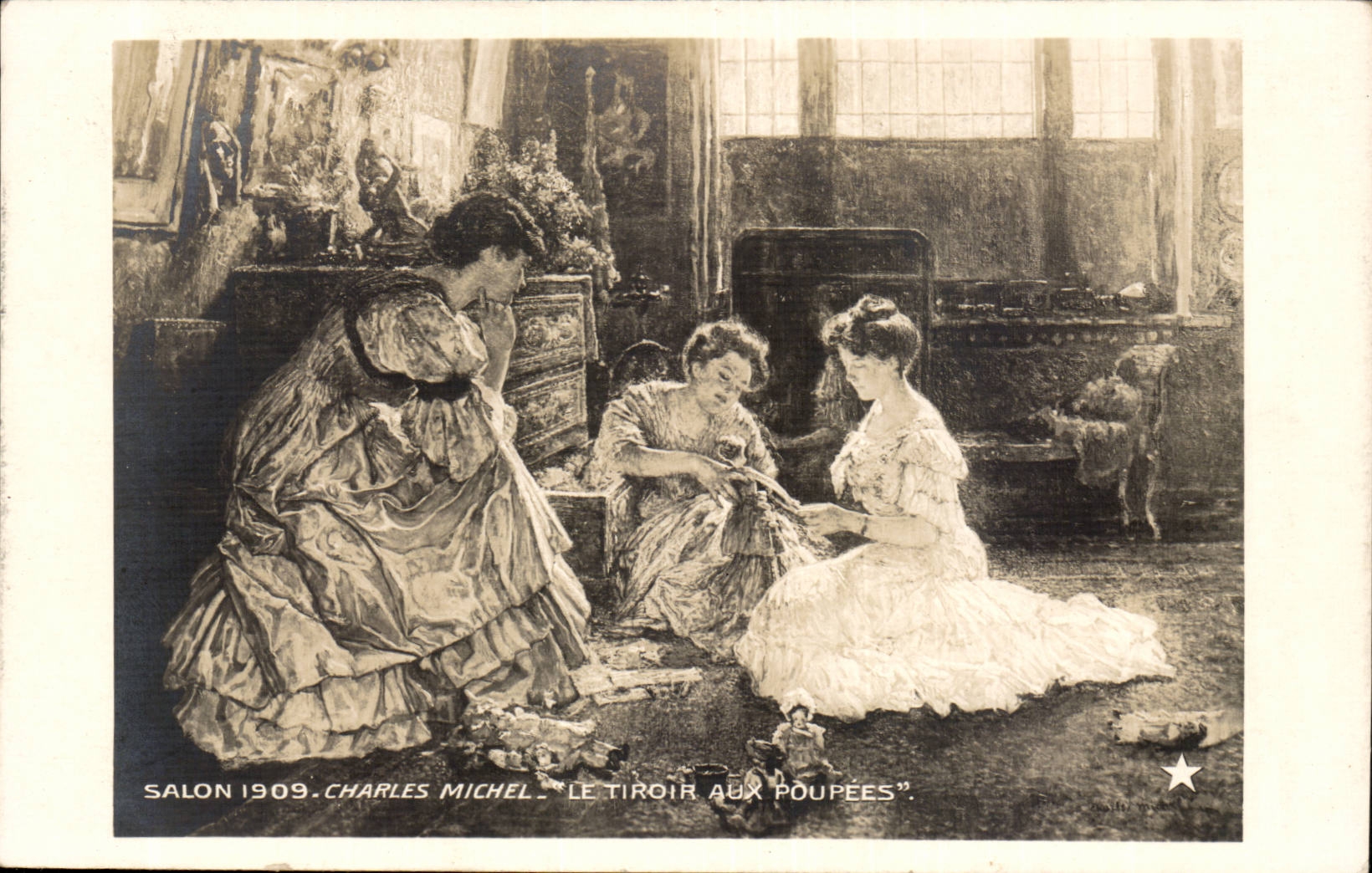 Arts - Tableau - Salon 1909 - Charles Michel - Le Tiroir aux Popees CPA 