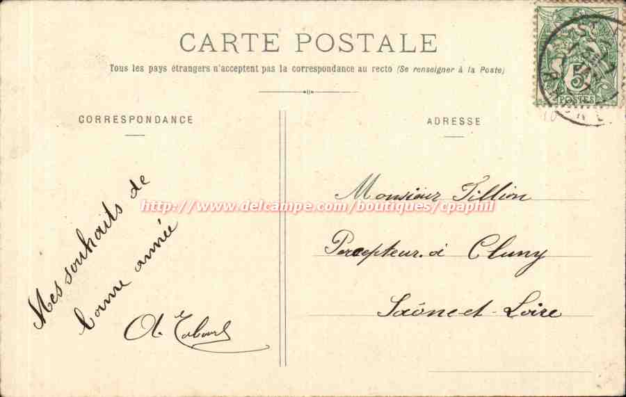 Fleur de Thé — Bonne Année — Edition Bergeret — Rückseite