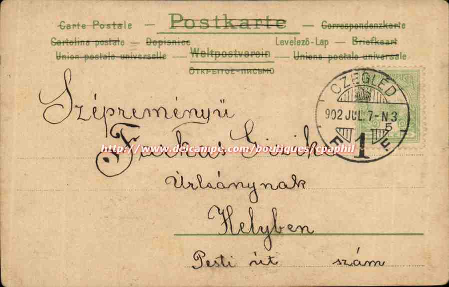 Fleurs - Roses on rustic wooden background (carte hongroise Hungary Hongrie) — Verso