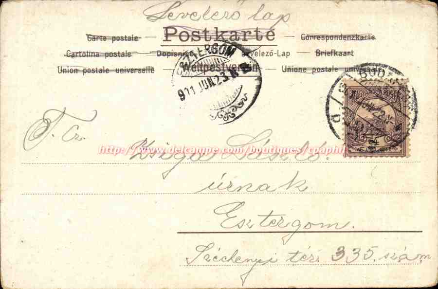 Animaux - Taureaux - Cozy cottage and bulls (carte hongroise Hungary Hongrie) — Rückseite