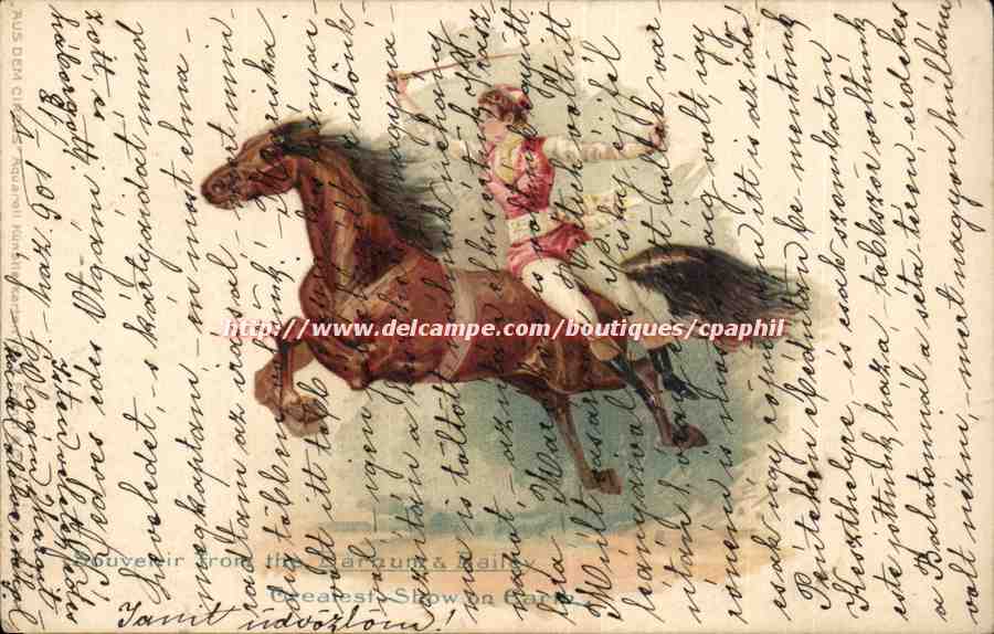 Animaux - Chevaux - Wild woman riding side saddle (carte hongroise Hungary Hongrie)