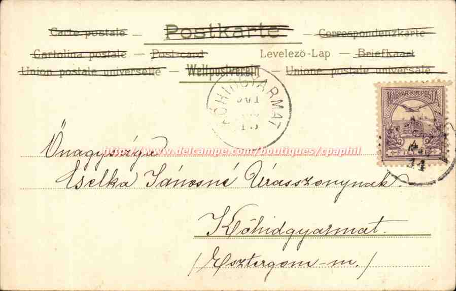 Animaux - Chevaux - Wild woman riding side saddle (carte hongroise Hungary Hongrie) — Rückseite