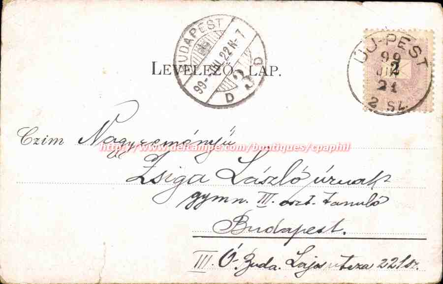 Arbres - Winter scene - child collecting water (carte hongroise Hungary Hongrie) — Verso