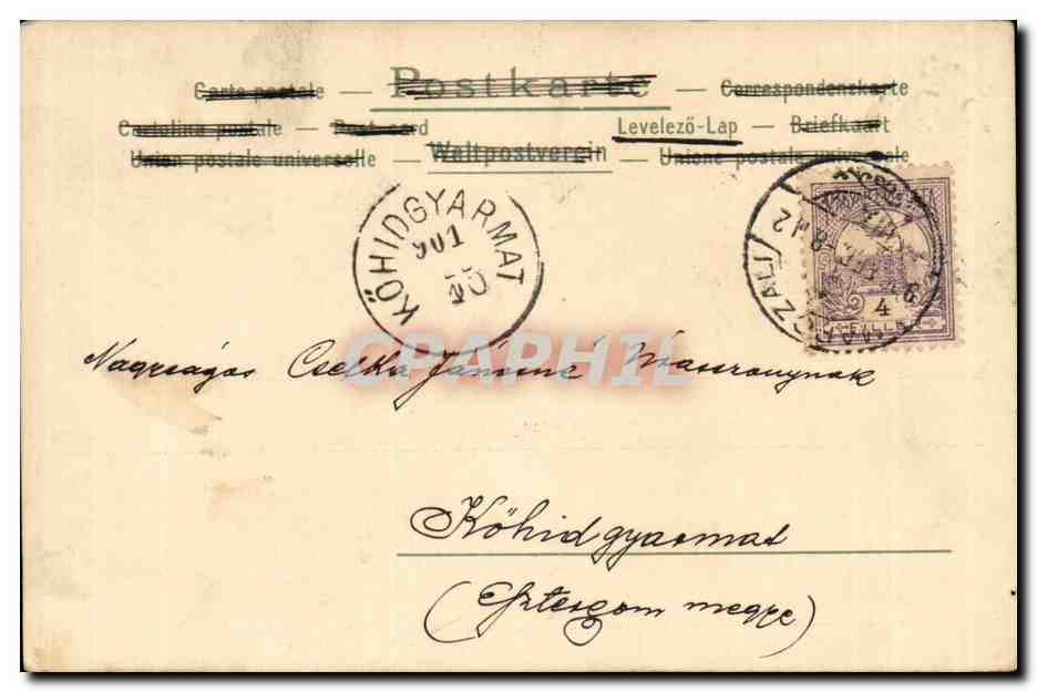 Fantaisie - Couple - A wink and a curtsey (carte hongroise Hungary Hongrie) - CPA  — Rückseite