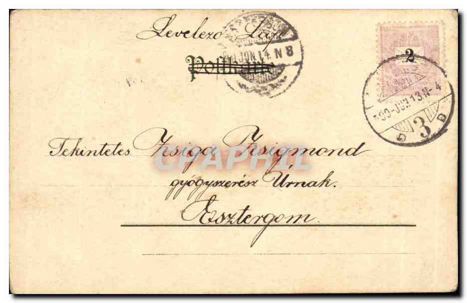 Fleurs - Gruss aus Budapest - Yellow roses (carte hongroise Hungary Hongrie) - CPA  — Rückseite