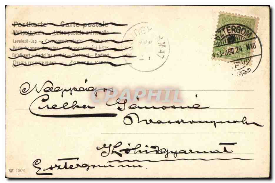 Hada de las estrellas — ilustración Art nouveau — editor W. 1902 — Reverso