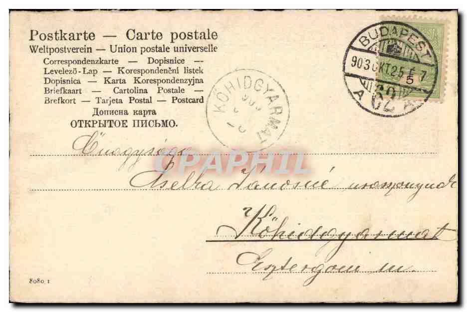 Arbres - Winter scene (carte hongroise Hungary Hongrie) - CPA  — Rückseite