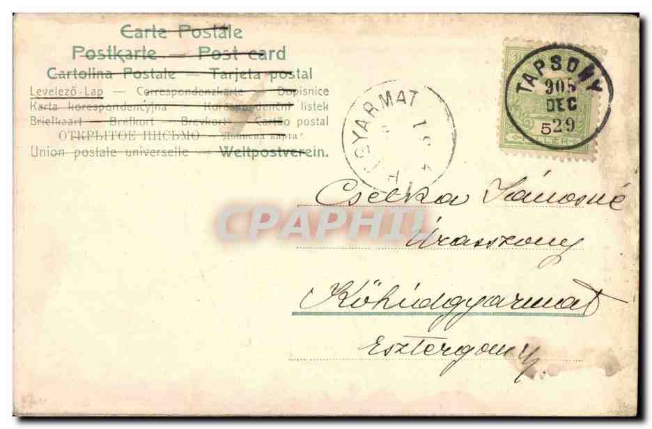 Fantaisie - Enfant - Violin - Geige - Musique (carte hongroise Hungary Hongrie) - CPA  — Rückseite