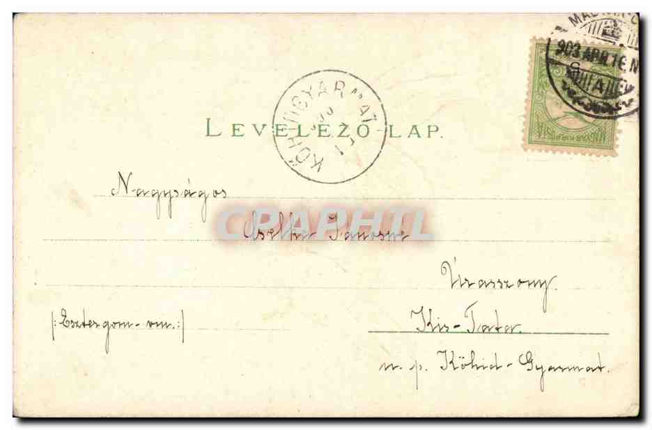 Animaux - Oiseau - Birds and a bright red balloon (carte hongroise Hungary Hongrie) - CPA  — Rückseite