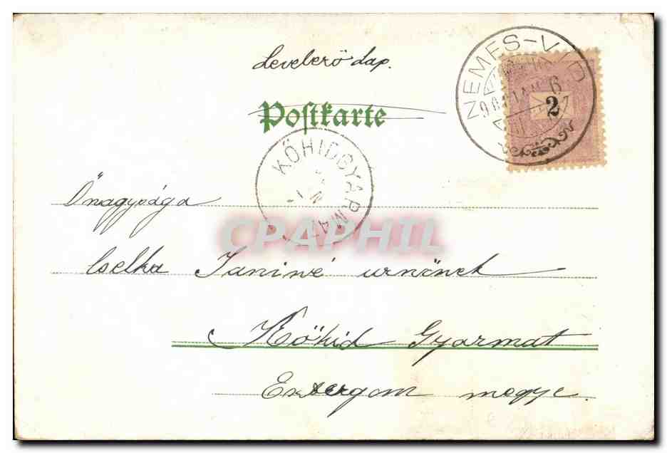 Fleurs - Flowers - Pink Roses (carte hongroise Hungary Hongrie) - CPA  — Rückseite