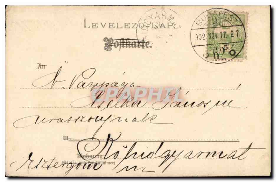 Fantaisoie - Enfants - Children in fancy clothing (carte hongroise Hungary Hongrie) - CPA  — Rückseite
