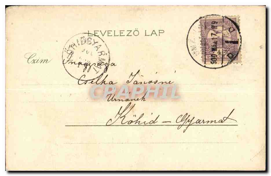 Fleur - Flower - Rose - Rouge - CPA (carte hongroise Hongrie Hungary) — Rückseite