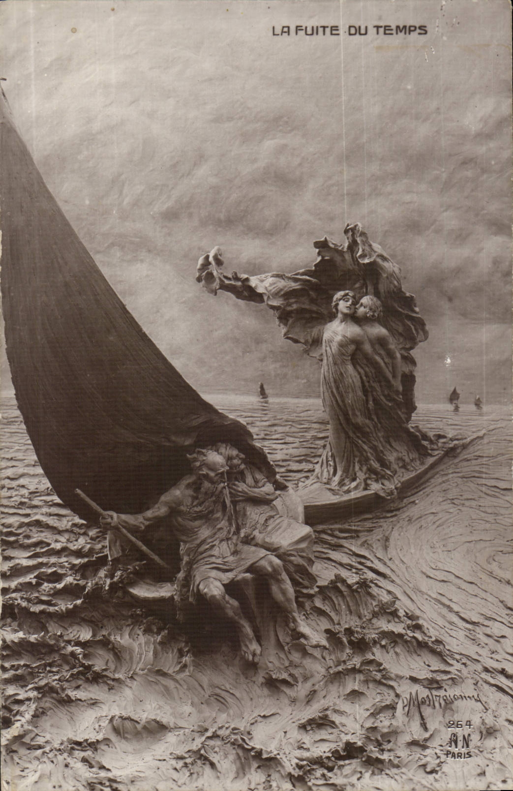 La Fuite du Temps — sculpture de Montiquenne — n° 264 — Paris
