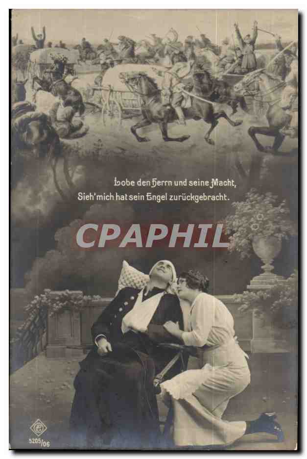 Fantaisie - Couple - Deutscland - Militaria - Lobe den Herrn und seine Macht sieh mich hat ein Engel CPA (
