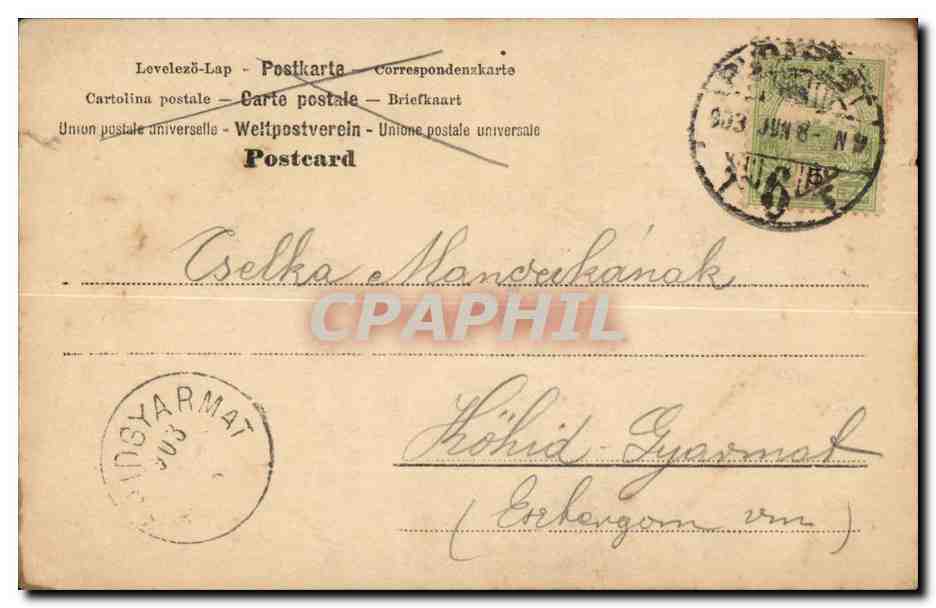 Fantaisie - Enfant - Humour - Small little chap with cigarette in mouth CPA  — Verso