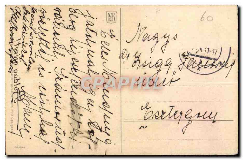 Fantaisie - enfant - Boldog Uljevat - Child holding heart CPA (carte hongroise Hongrie Hungary) — Verso