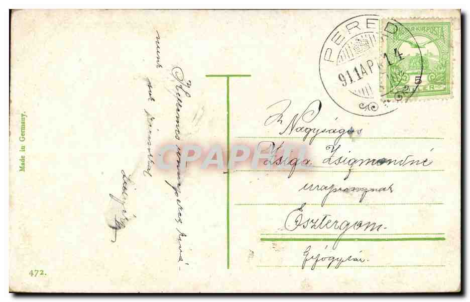 Fantaisie - Enfants - Sweet child and her Papa CPA (carte hongroise Hongrie Hungary) — Verso