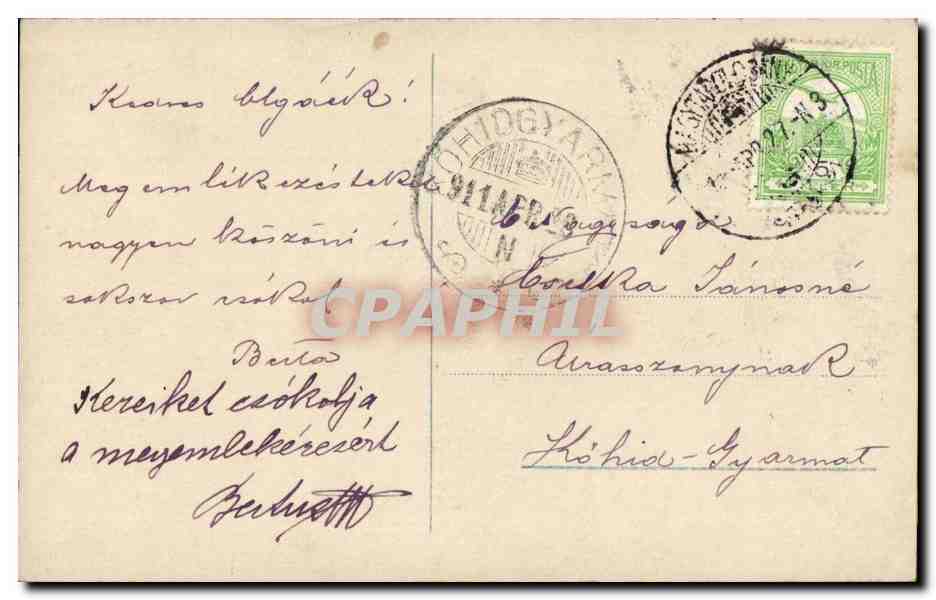 Fantaisie - Enfant - Beautiful Child in Fancy Dress (carte hongroise Hungary Hongrie) — Rückseite