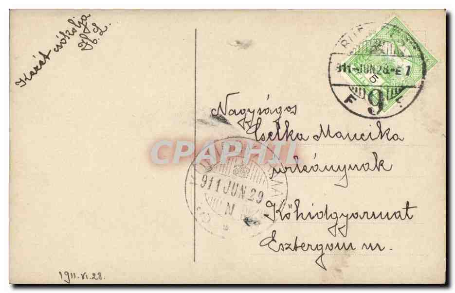 Fantaisie - Enfant - Child with enchanting eyes (carte hongroise Hungary Hongrie) — Verso