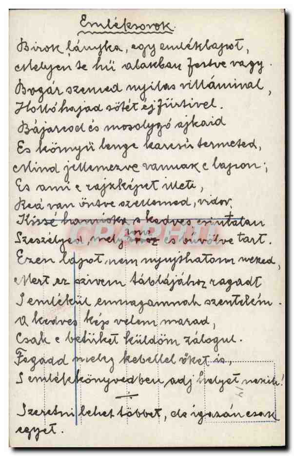 Fantaisie - Enfant - happy child and loyal dog - chien (carte hongroise Hungary Hongrie) — Verso