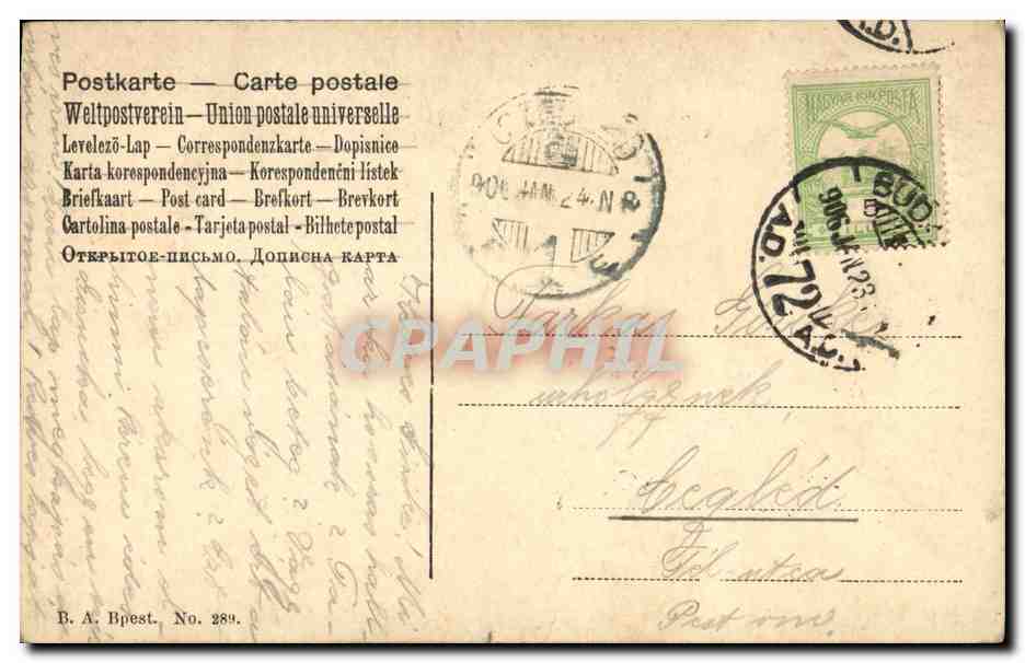 Szentgyörgyi Györgyike — Portrait de la danseuse — Martonyi Fényk — Verso