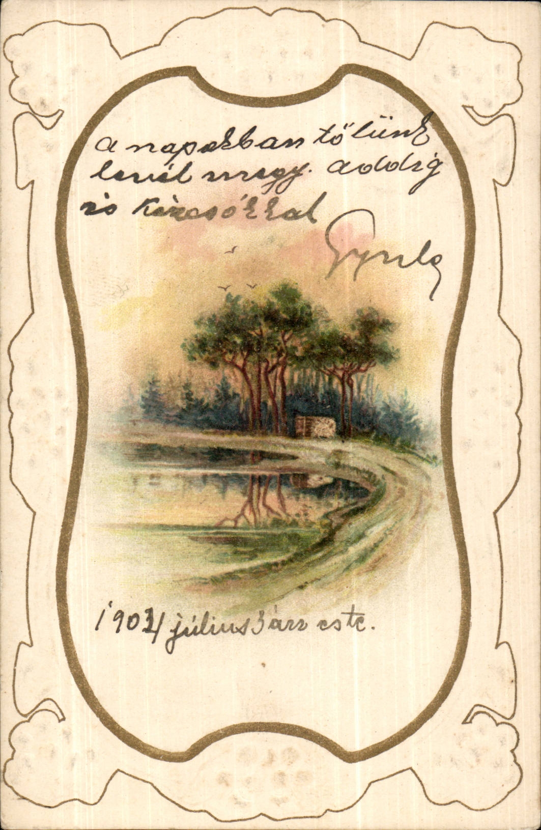Arbre - Relaxing Scene (carte hongroise Hungary Hongrie) CPA 