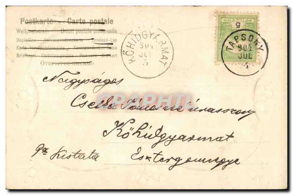 Arbre - Relaxing Scene (carte hongroise Hungary Hongrie) CPA  — Rückseite