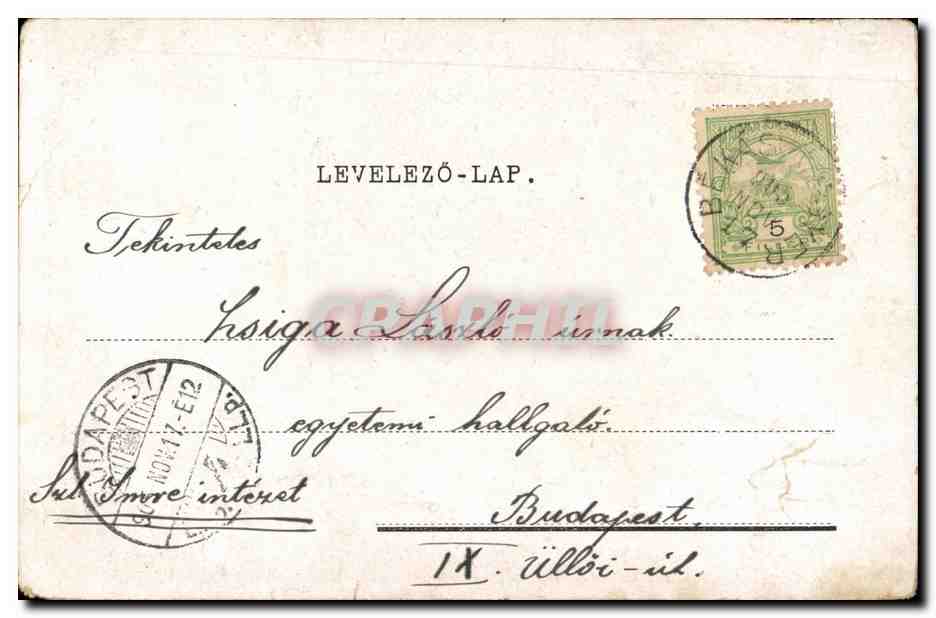 Arbres - Relaxing country scene (carte hongroise Hungary Hongrie) CPA  — Verso