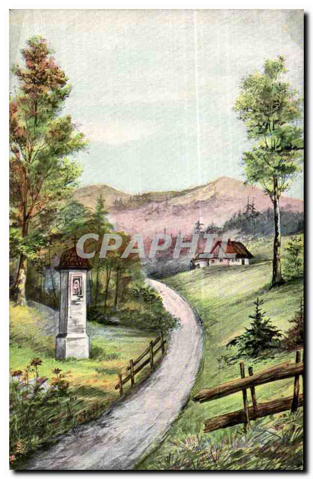 Arbres - Relaxing country scene (carte hongroise Hungary Hongrie) CPA 
