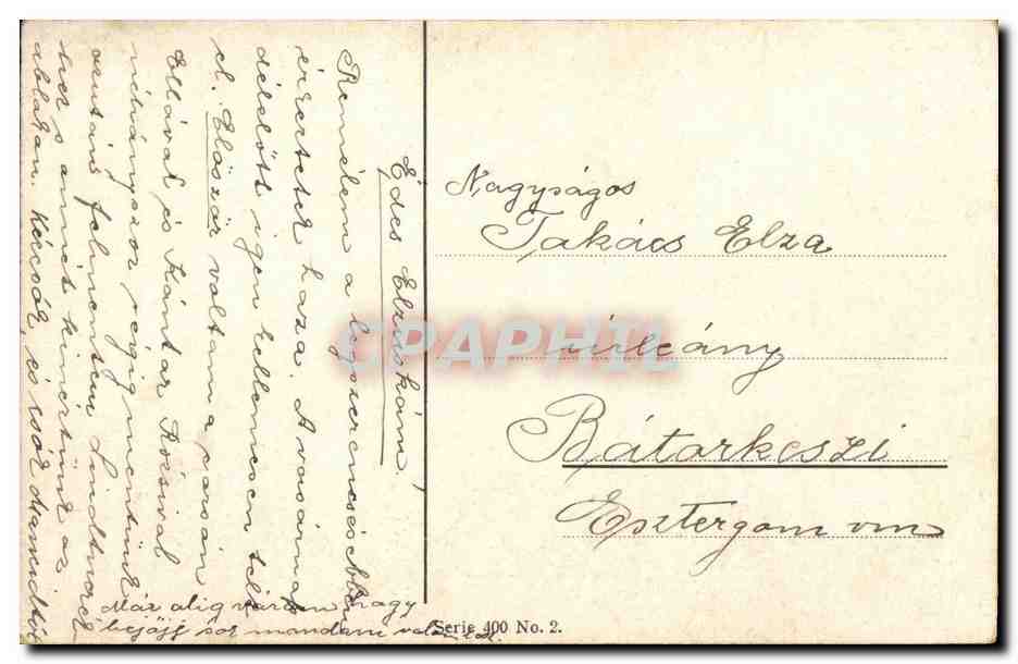 Arbres - Relaxing country scene (carte hongroise Hungary Hongrie) CPA  — Rückseite