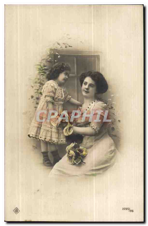 Fantaisie - Enfant - Mother and Child (carte hongroise Hungary Hongrie) CPA 