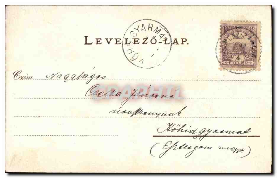 Fleurs - Flowers - brillant red blossoms (carte hongroise Hungary Hongrie) -CPA  — Back