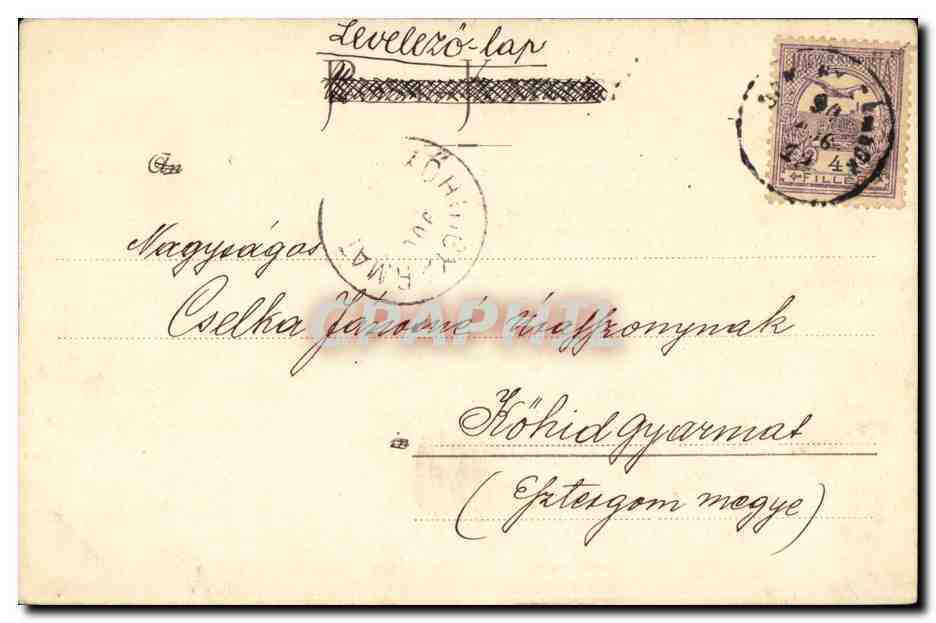 Fleurs - Flowers - blue blossoms (carte hongroise Hungary Hongrie) -CPA  — Back