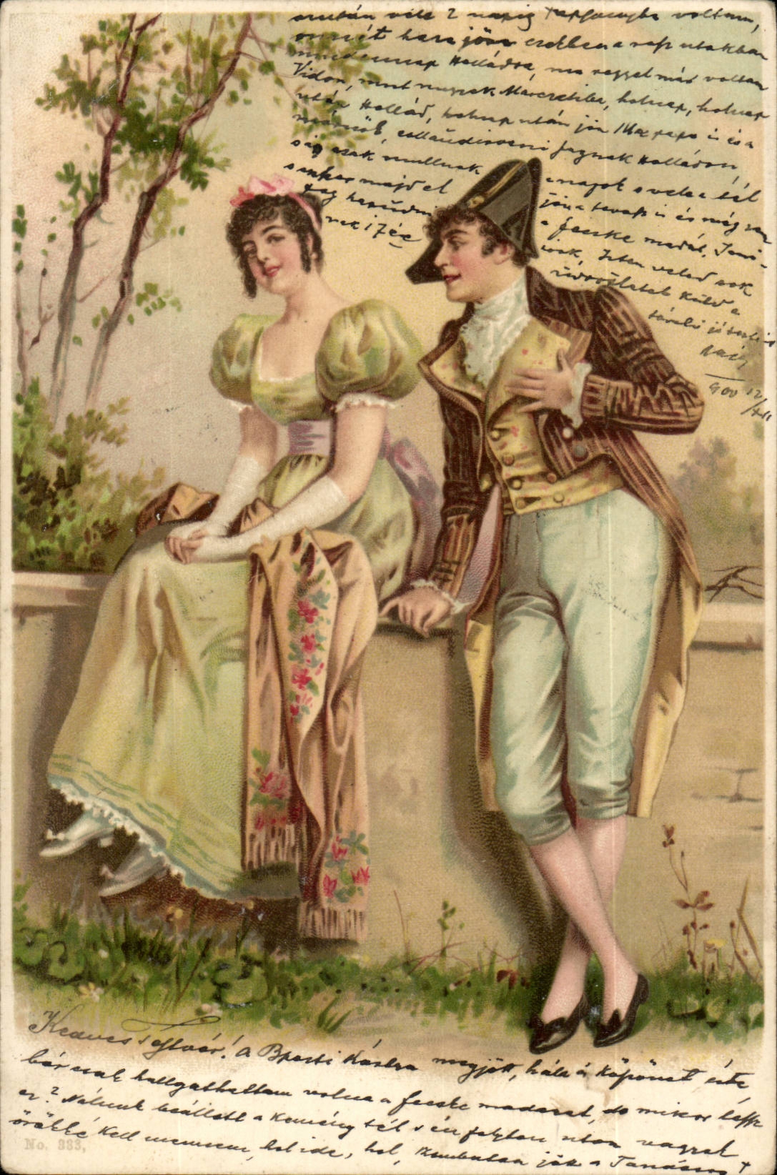 Jeune couple en tenue d'époque — No. 883 — éditeur non identifié