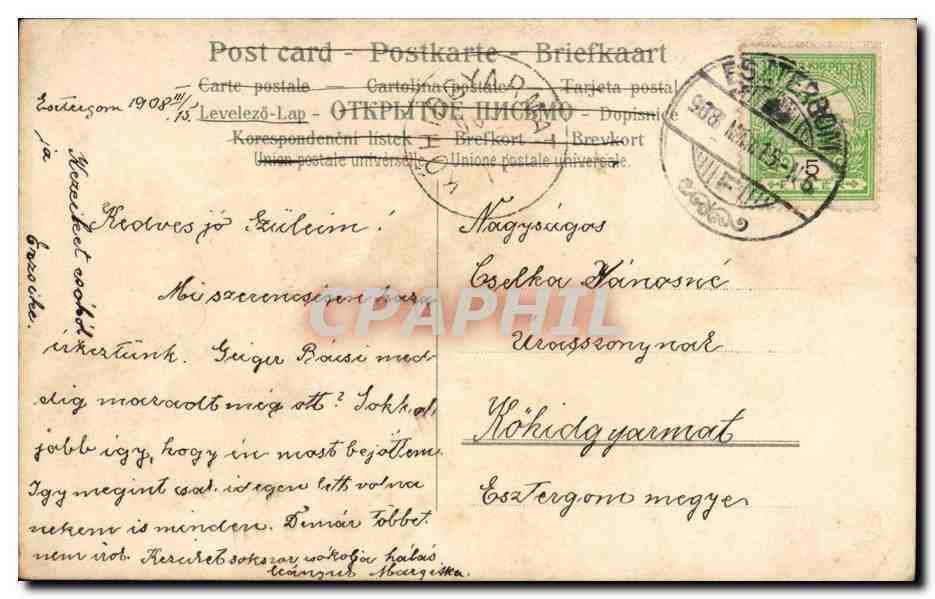 Fleur - Flower - Colorful pansies (carte hongroise Hungary Hongrie) -CPA  — Rückseite
