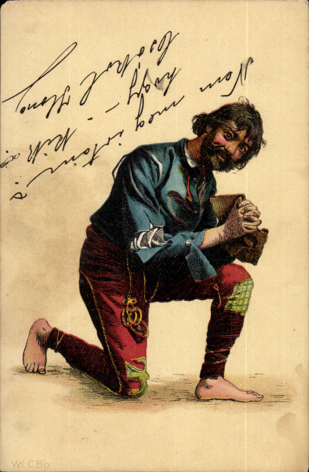 Beggar — scène de rue — W.K. C.Bp
