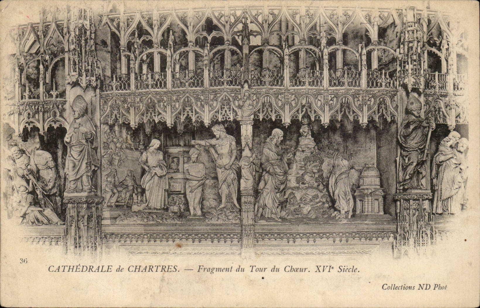 Cathédrale de Chartres — Fragment du Tour du Chœur. XVIe Siècle. — Collections ND Phot