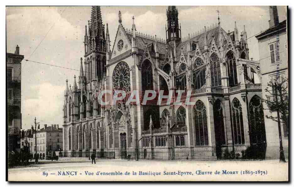 Nancy CPA Vue d'ensemble de la basilique Saint Epvre oeuvre de Moret (1863 1873)