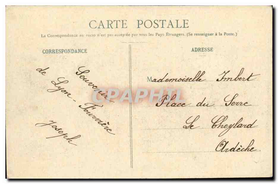 Lyon - Abside de Fourviere et Tour -- CPA -  — Verso