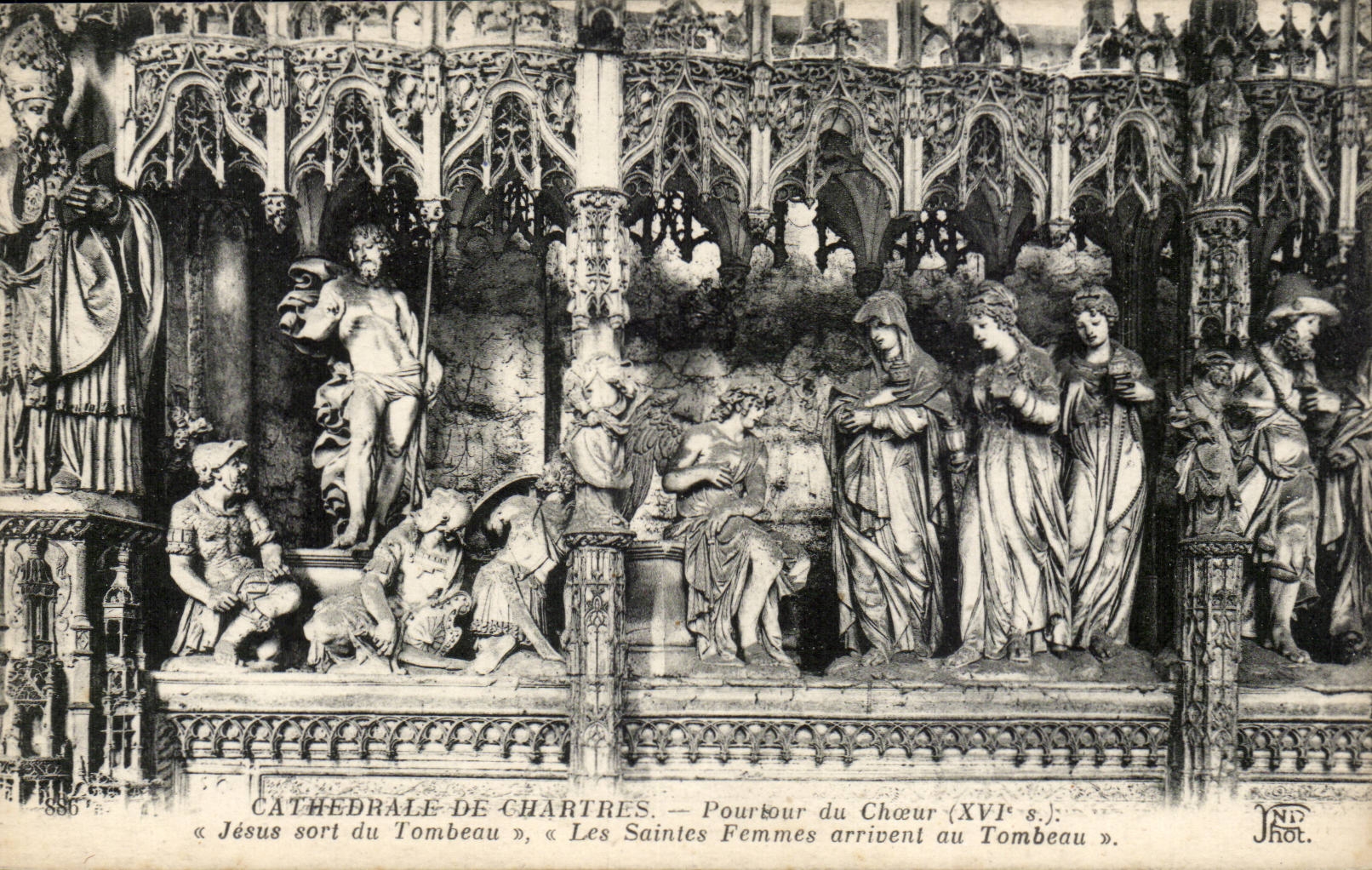 Chartres - Poutour du Choeur - Jesus sort du Tombeau - Les Saintes Femmes arrivent au Tombeau CPA - 