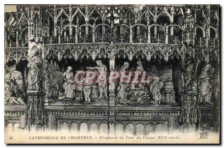 Chartres - Fragment du Tour du Choeur CPA - 