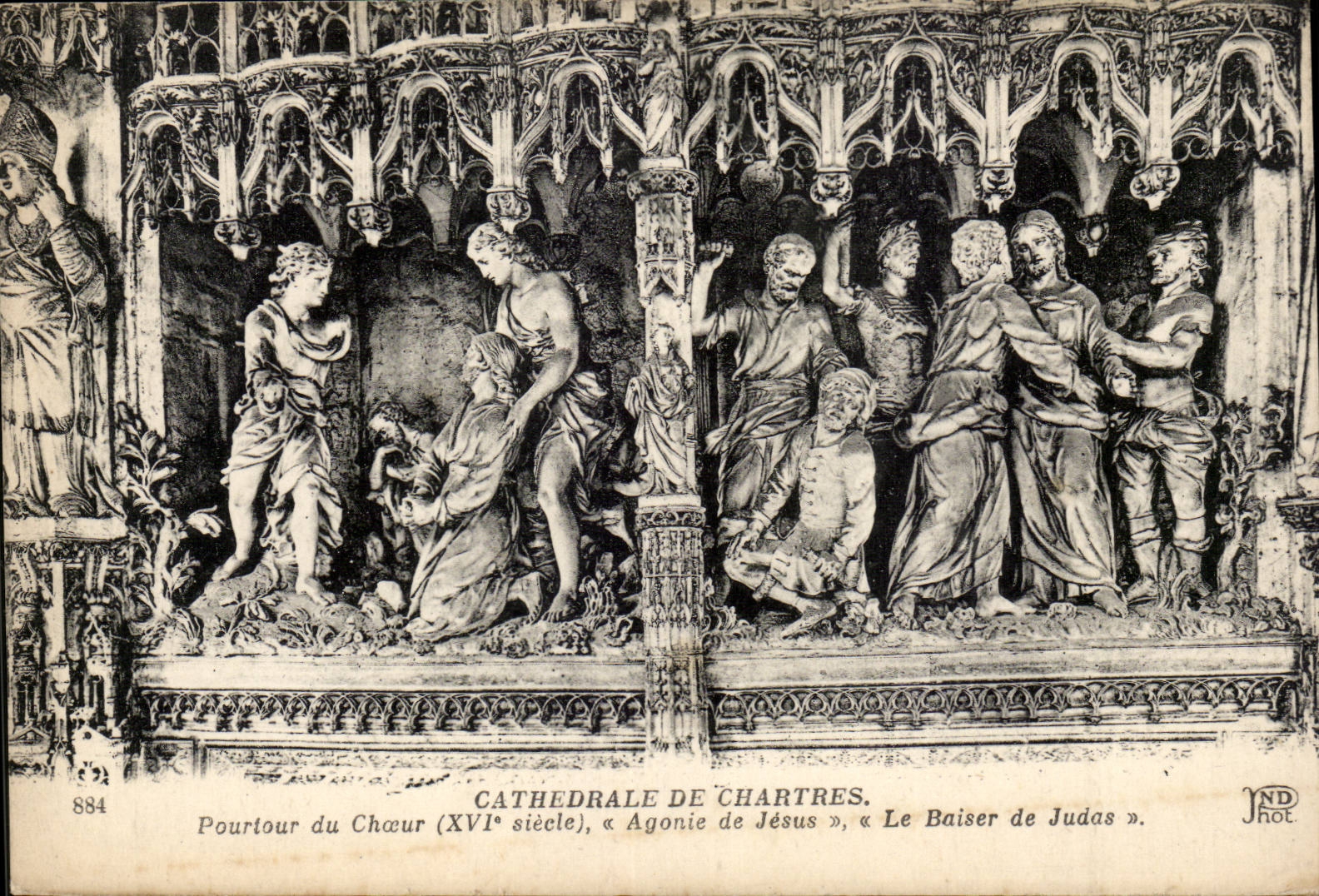 Chartres - Pourtour du Choeur Agonie de jesus - Le Baiser de Judas CPA - 